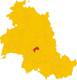 Map of comune of Cannara (province of Perugia, region Umbria, Italy)
